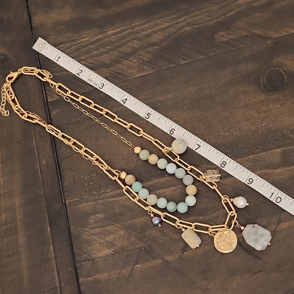 Tate & Tilly Gemstone Gold Tone Necklace - Picture 7 of 8